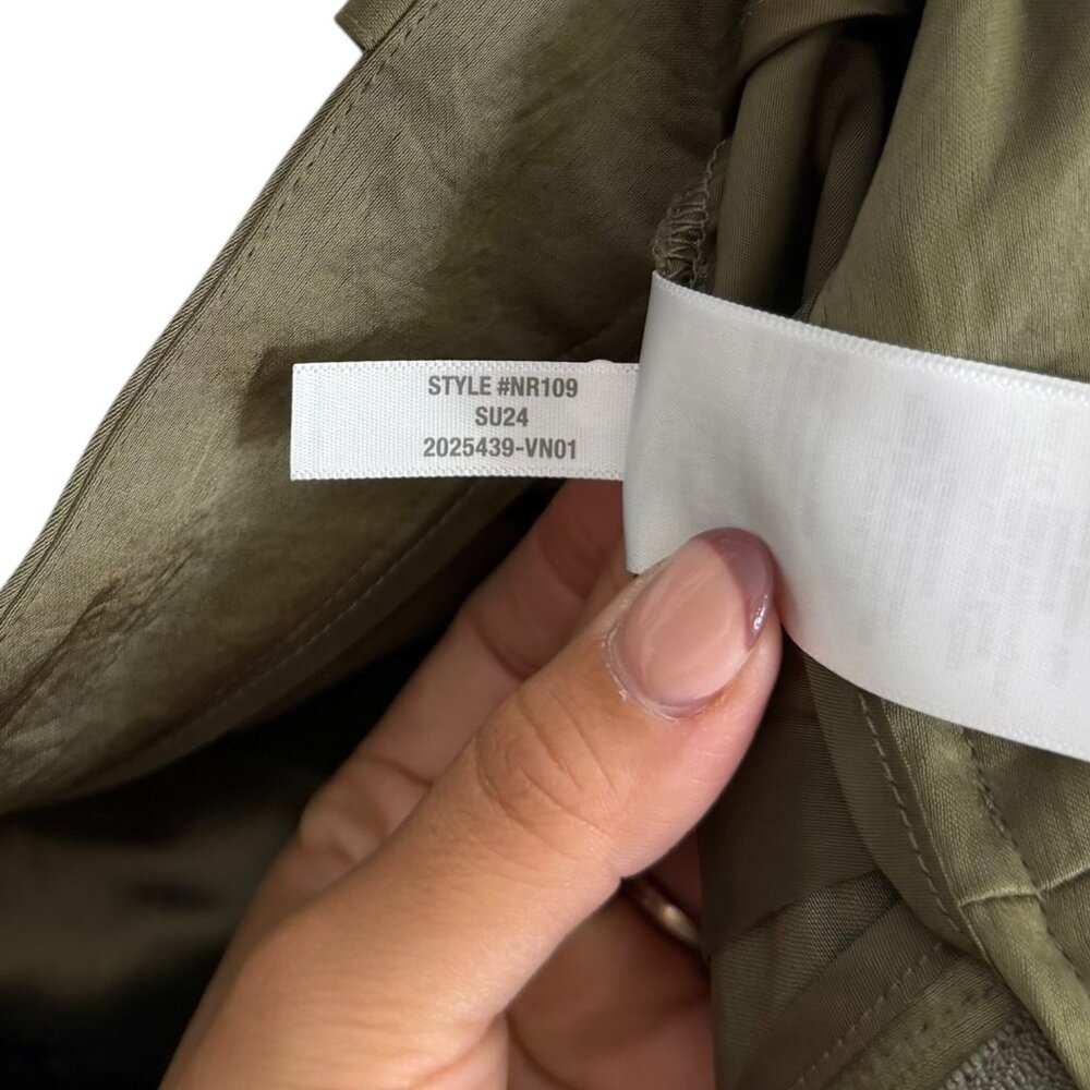 Madewell Satin High Rise Straight Cargo Trousers Green Size 6 Luxe Holiday Party - Picture 5 of 5
